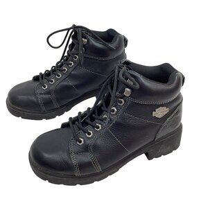 Harley-Davidson Tyler Leather Moto Chukka Boots Womens 8.5 Black D84280